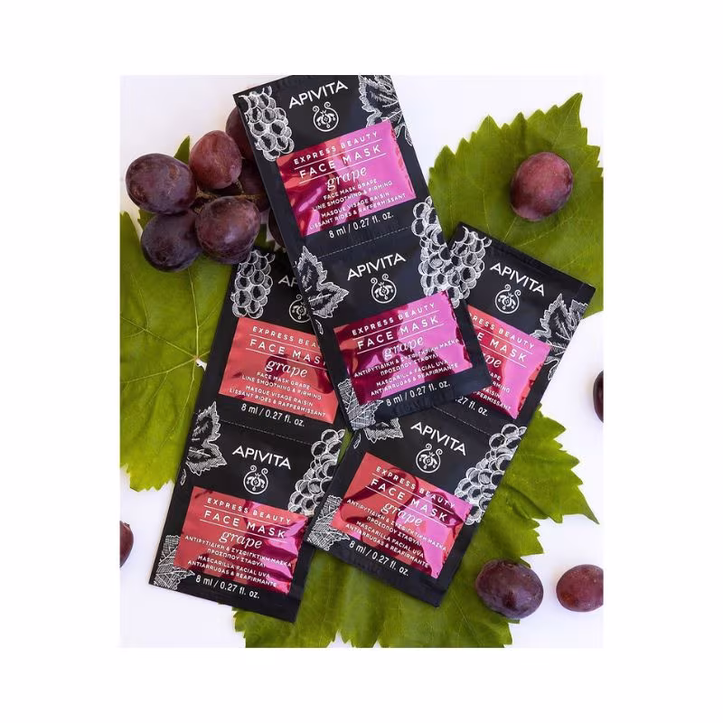Apivita Express Beauty Line Smoothing and Firming Mask Grape 2x8ml