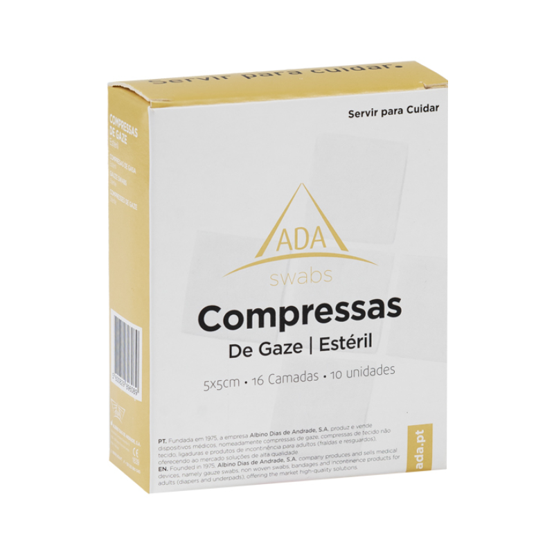 Compresas ADA Gasa Estéril 5x5 cm 10 unidades