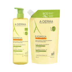 A-Derma Exomega Control Shower Oil 500ml + Eco Refill 500ml