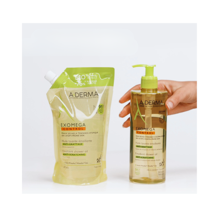 A-Derma Exomega Control Shower Oil 500ml + Eco Refill 500ml Pack A-Derma Exomega Control Shower Oil 500ml + Eco Refill 500ml Pack