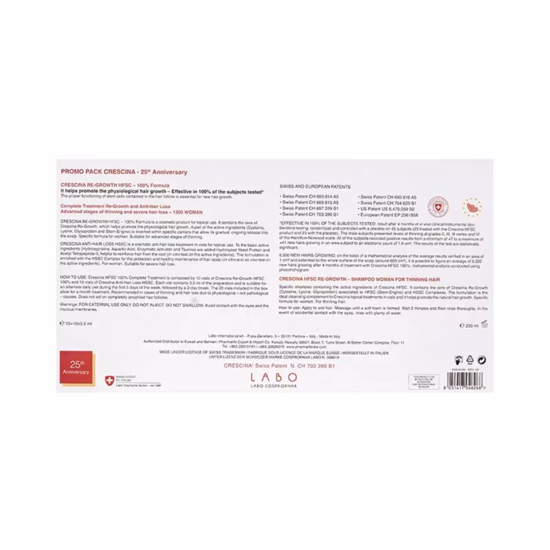 Crescina HFSC Transdermic Femme 1300 20 ampoules + HFSC Transdermique Shampooing 200ml