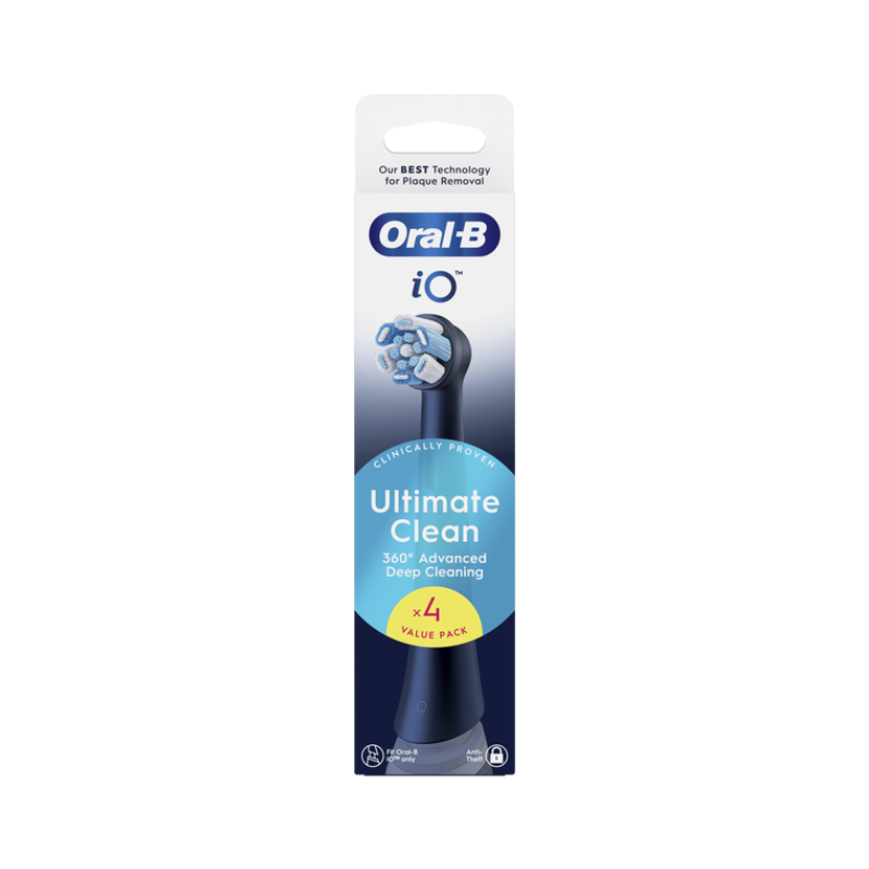 Oral-B iO Ultimate Clean Recharge Brosse à Dents Noir 4 unités