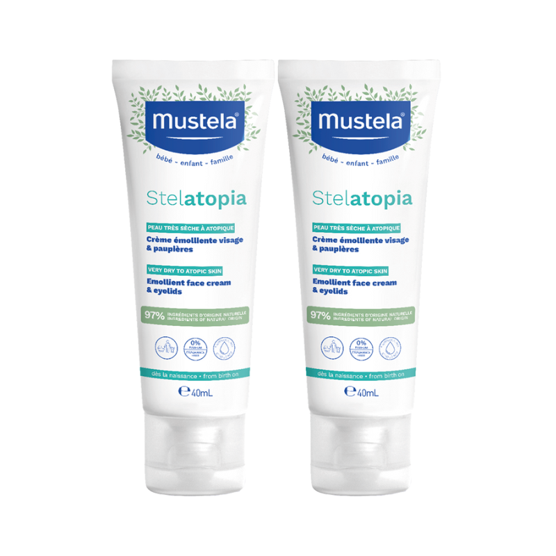 Mustela Stelatopia Creme Rosto Emoliente 2x40ml