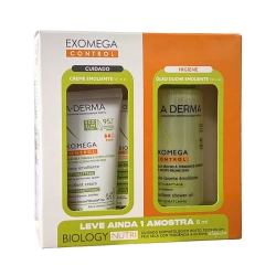 A-Derma Exomega Control Emollient Cream + Emollient Shower Oil Pack