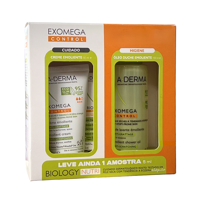 A-Derma Exomega Control Crème Émolliente + Huile de Douche Émolliente Pack