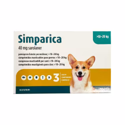 Simparica 40mg 10kg - 20kg 3 comprimés