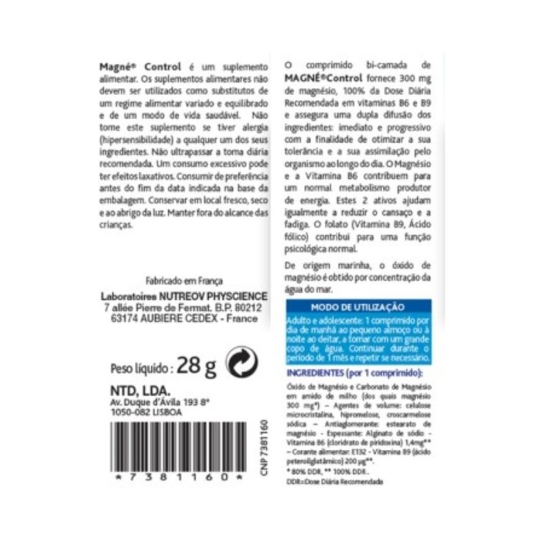 Nutreov Magné Control 30 tablets