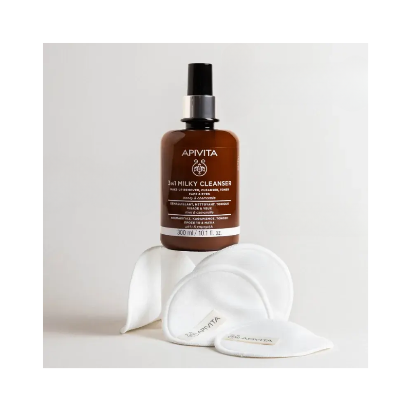Apivita Leite de Limpeza 3 em 1 Rosto e Olhos 300ml