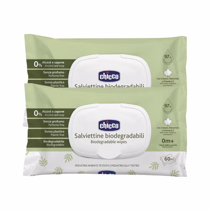 Chicco Lingettes Biodégradables 60 unités