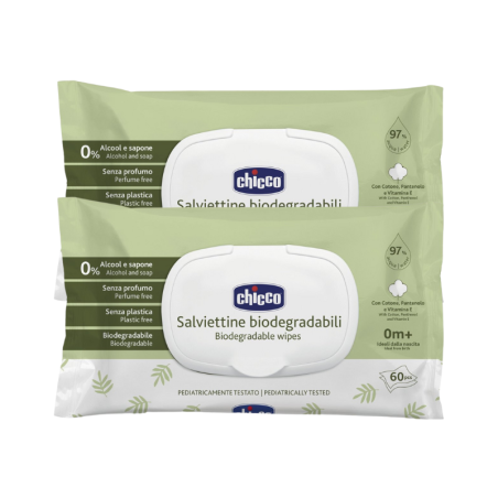 Chicco Toallitas Biodegradables 2x60 unidades