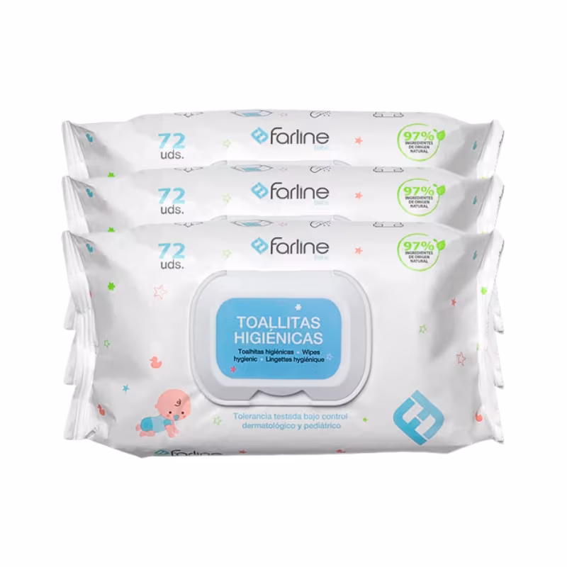 Farline Bebé Toalhitas Higiénicas 3x72 unidades