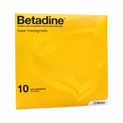 Betadine Gasa Impregnada 10x10cm 10 unidades
