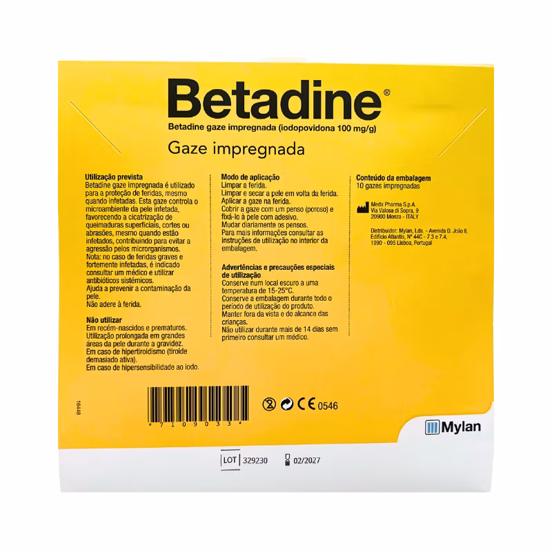 Betadine Impregnated Gauze 10x10cm 10 units