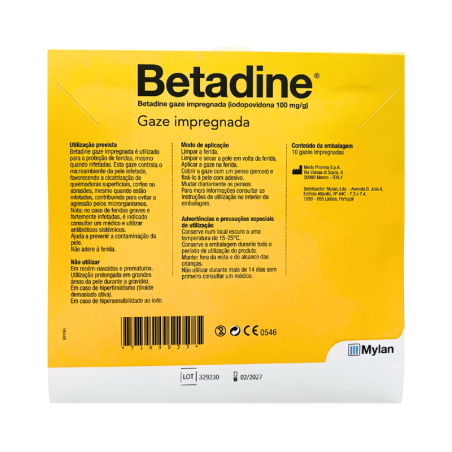 Betadine Gaze Impregnada 10x10cm 10 unidades