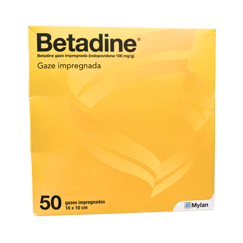 Betadine Gasa Impregnada 10x10cm 50 unidades