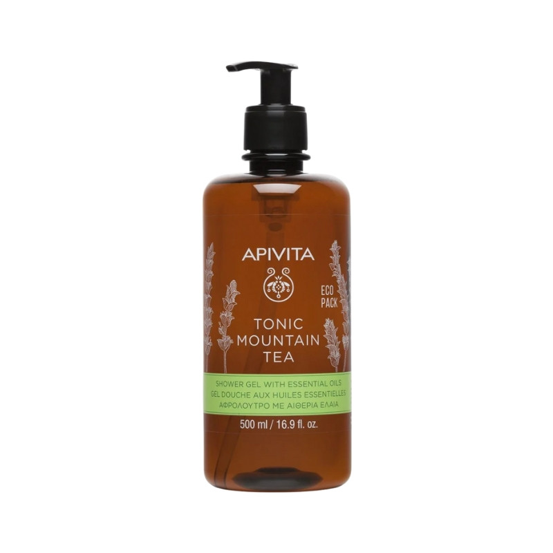 Apivita Tonic Mountain Tea Gel Douche Huiles Essentielles 500ml