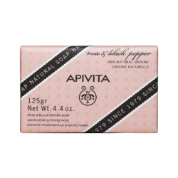 Apivita Savon Naturel Rose et Poivre Noir 125g