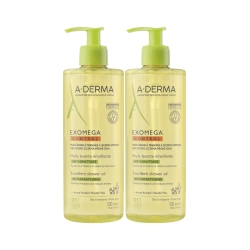 A-Derma Exomega Control Emollient Shower Oil 2x500ml
