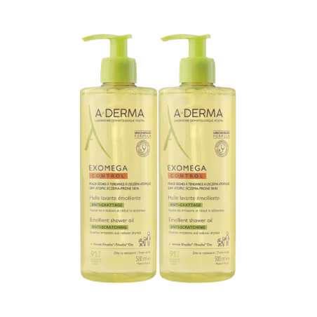 A-Derma Exomega Control Emollient Shower Oil 2x500ml