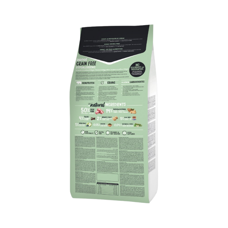 Ownat Grain Free Hypoallergenic Chien Pork 12kg