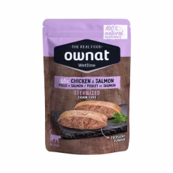 Ownat Wetline Cat Sterilized Chicken & Salmon 12x85g