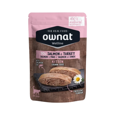 Ownat Wetline Chat Kitten Saumon et Dinde 12x85g