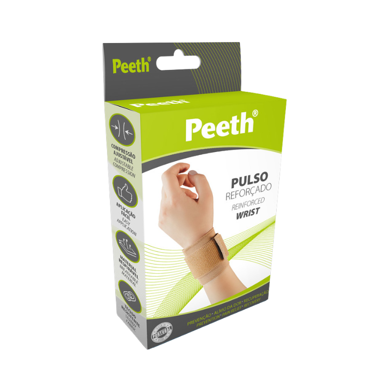 Peeth Muñequera Elástica Reforzada Medio Beige 1 unidad