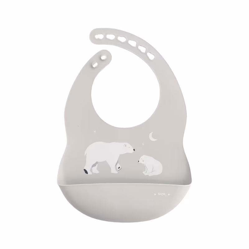 Saro Babero de Silicona Party Polaris Gris