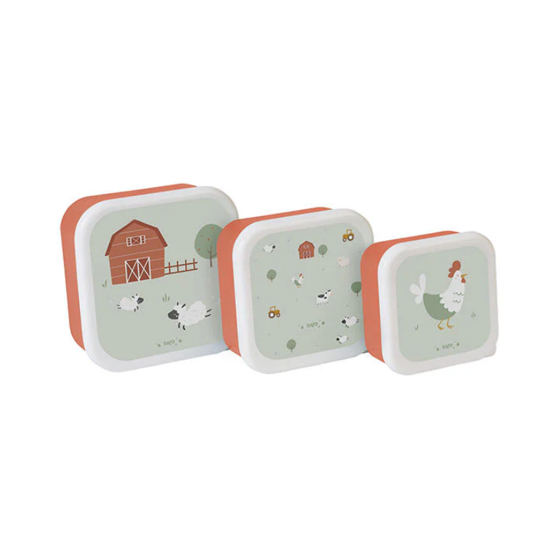 Saro Set of 3 Lunch Boxes Funny Farm