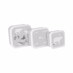 Saro Set of 3 Lunch Boxes Polaris Grey