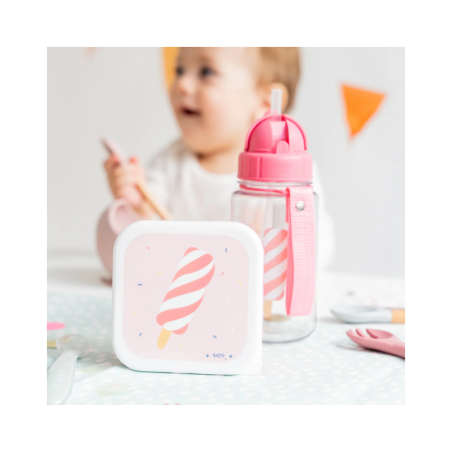Saro Bottle with Straw and Hanger Ice Cream 450ml