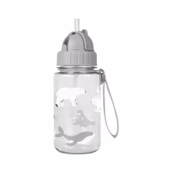 Saro Botella con Pajita y Colgador Polaris Gris 450ml
