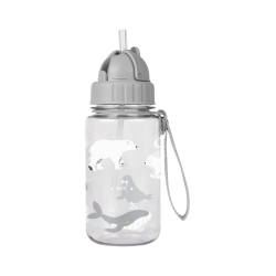 Saro Bouteille avec Paille et Poignée Polaris Gris 450ml