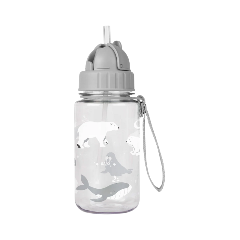 Saro Garrafa com Palhinha e Fita Polaris Cinzento 450ml