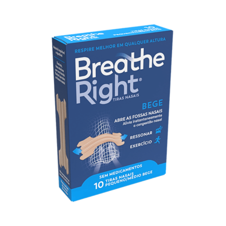 Breathe Right Tiras Nasales Clásicas Pequeñas/Medianas 10 unidades
