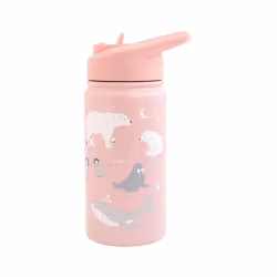 Saro Thermos Bottle with Straw Polaris Pink 350ml