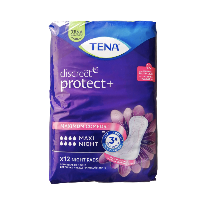 Tena Discreet Protect+ Maxi Night 12 unidades