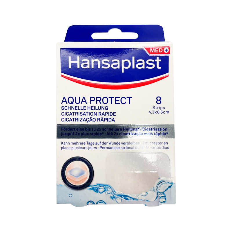 Hansaplast Aqua Protect Pensos Cicatrização Rápida 4,3x6,5cm 8 unidades