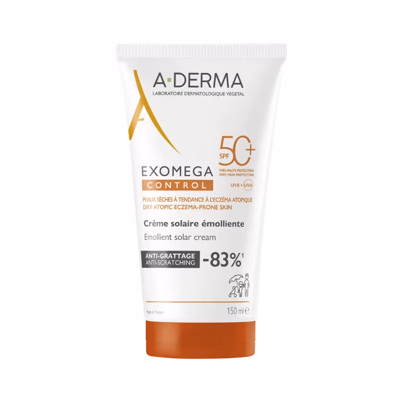A-Derma Exomega Control Cuidado Solar Emoliente FPS50+ 150ml