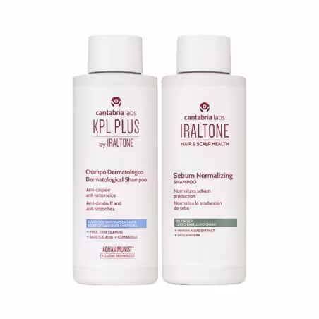 KPL Plus Shampoing Dermatologique Antipelliculaire 200ml + Iraltone Shampoing Sébo-Régulateur 200ml