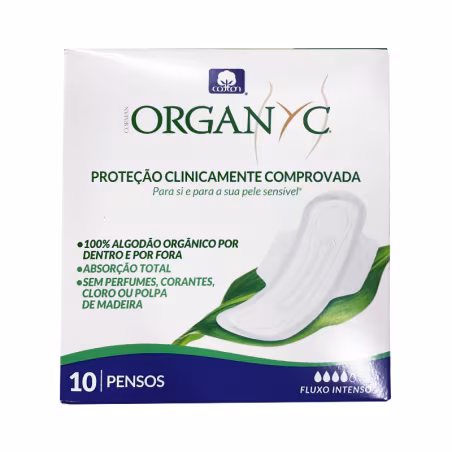 Organyc Penso Diário Fluxo Intenso Noite 10 unidades