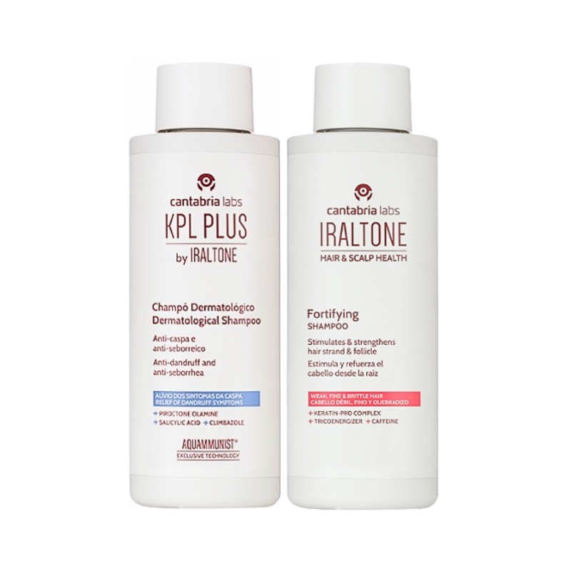KPL Plus Champô Dermatológico Anticaspa 200ml + Iraltone Champô Fortificante 200ml