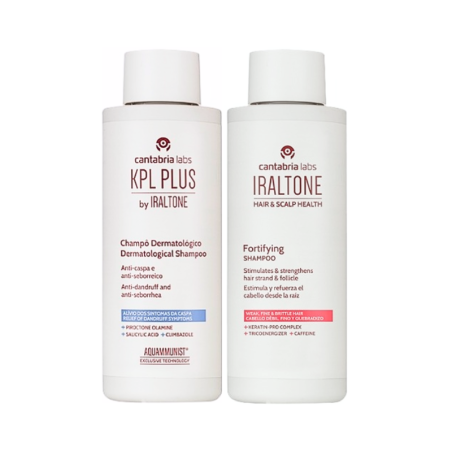 KPL Plus Shampoing Dermatologique Antipelliculaire 200ml + Iraltone Shampoing Fortifiant 200ml