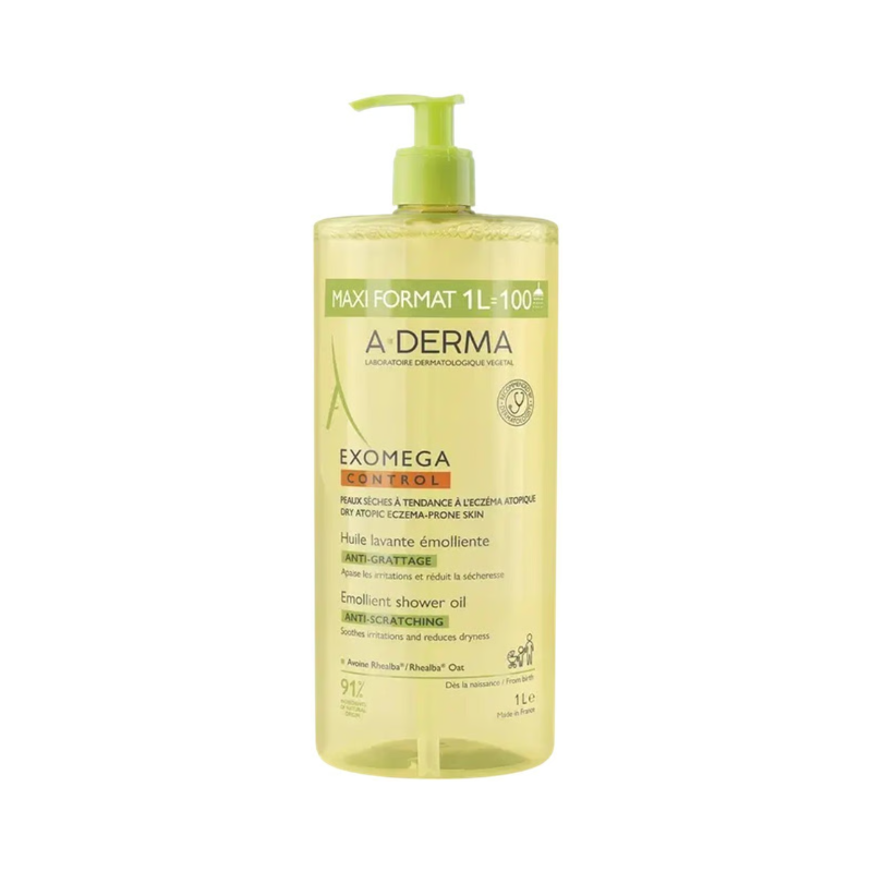 A-Derma Exomega Control Emollient Shower Oil 1L