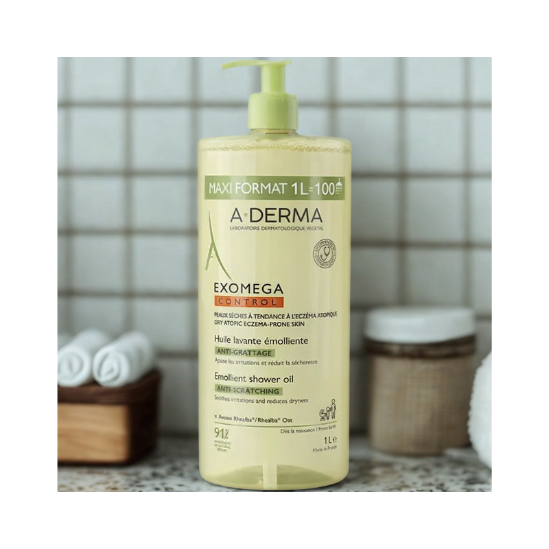 A-Derma Exomega Control Emollient Shower Oil 1L