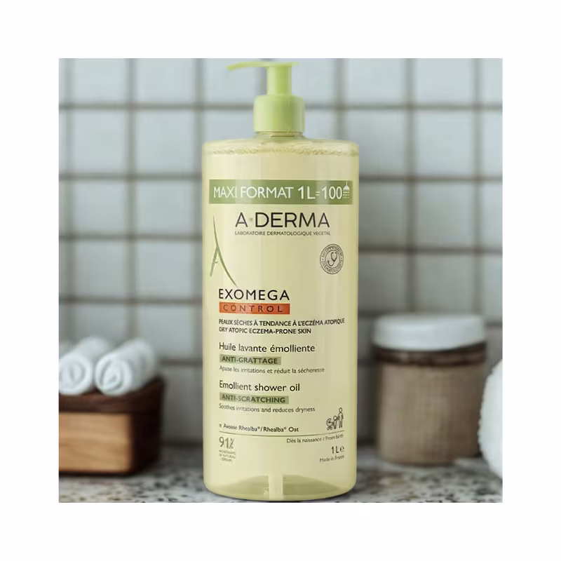 A-Derma Exomega Control Óleo de Duche Emoliente 1L