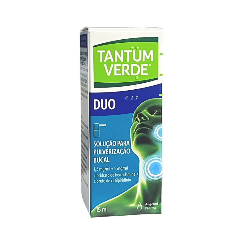 Tantum Verde Duo 1,5mg/ml + 5mg/ml Solução para Pulverização Bucal 15ml