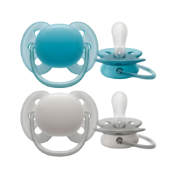 Philips Avent Soother Ultra Soft Blue and Grey 6-18m 2 units