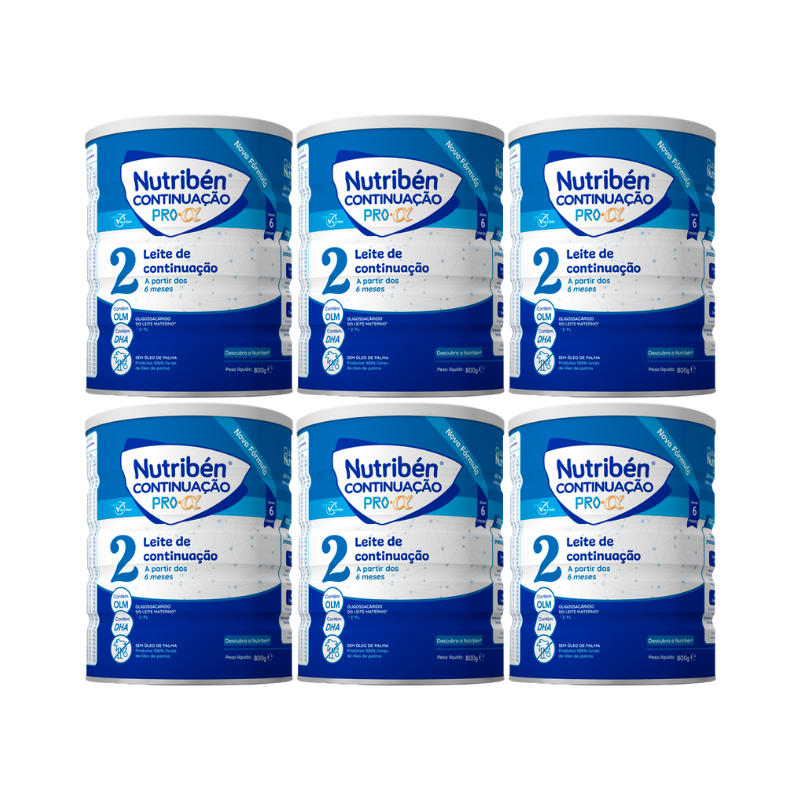 Nutribén Continuação Pro-alfa 2 800g Pack 6 unidades
