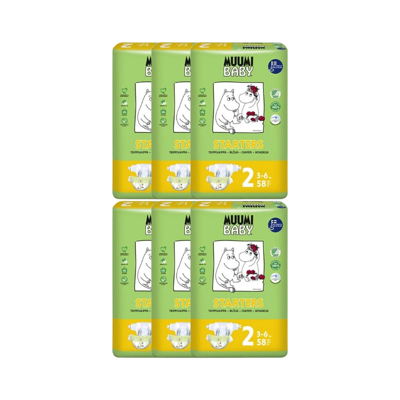 Muumi Baby T2 3-6kg 58 diapers Pack 6 units